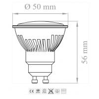 Luce Più DIKLED7.5W230VBN Lampadina led GU10 7,5W 4100K 50x56mm