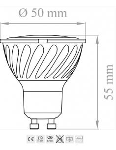 Luce Più DIKLED8W60G230BC Lampadina LED GU10 8W 3000K 50x55mm 2
