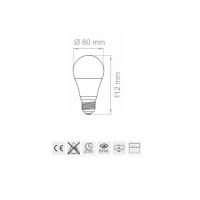 Luce Più G60-12W/E27/BN Lampadina LED goccia E27 12W 4000K 60x112mm