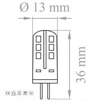 Luce Più BISPLED/SLC/BF Lampadina Bispina Led G4 1,8W 6400K 13x36mm