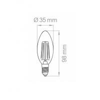 Luce Più FLOLE14SOBC Lampadina Semiopaca Led Oliva E14 6W 3000K 35x98mm