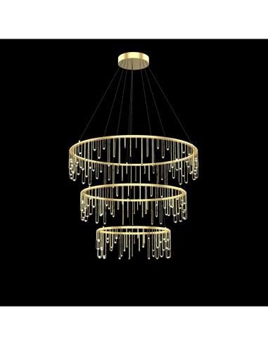 Illuminati MD23001008-3ABRS Scintilla 3-level LED pendant chandelier Brass