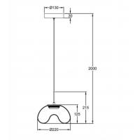 Fabas 3755-41-365 Brena Lampadario a sospensione nero 1L vetro Cognac