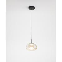 Fabas 3755-41-365 Brena Lampadario a sospensione nero 1L vetro Cognac