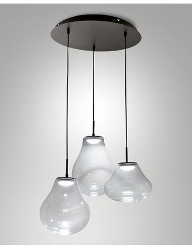 Fabas 3774-47-241 Deva Pendant chandelier black and transparent glass 3L