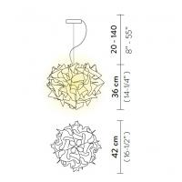Slamp VELSS00WHG01T00000EU Veli Aurea Lampada Sospensione Bianco/Oro cavo trasparente