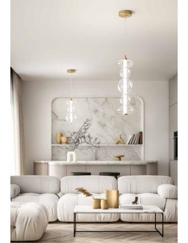 Perenz 8163TRLC Bubbles Lampada a sospensione in vetro finitura oro