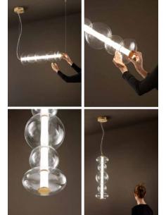Perenz 8163TRLC Bubbles Lampada a sospensione in vetro finitura oro 2