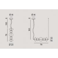 Perenz 8163TRLC Bubbles Lampada a sospensione in vetro finitura oro