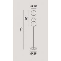 Perenz 8166 TR LC Bubbles Lampada da terra LED Vetro e Oro