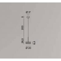 Perenz 8216 OR LC Aere Lampada a sospensione LED vetro e oro rosa