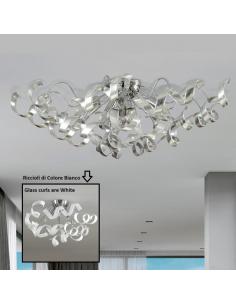 Padana Lampadari 273/PLM-BI Trudy Ceiling lamp white glass curls