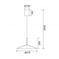 Mantra 7893 Calice Adjustable LED pendant lamp Ø47,5cm grey