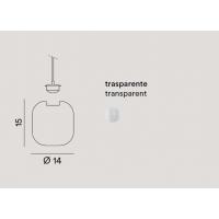 Perenz 8215TR Hunter SOLO VETRO Trasparente lampada sospensione componibile