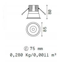 Ideal Lux 192345 Game trim round 11w 3000k 8,5cm Recessed spotlight black gold