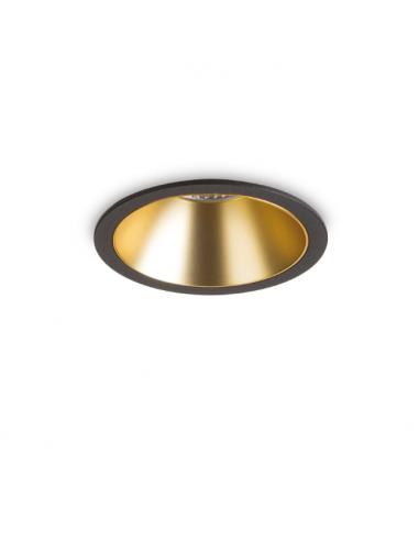 Ideal Lux 192345 Game trim round 11w 3000k 8,5cm Recessed spotlight black gold