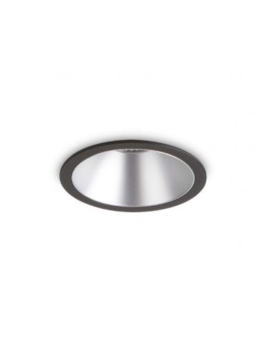Ideal Lux 192321 Game trim round 11w 3000k 8,5cm Faretto da incasso nero argento