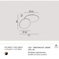 Perenz 8232 OR LC Drum Lampada da soffitto/parete LED Oro Nero Orientabile