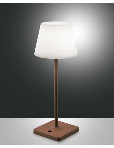 Fabas 3701-30-361 Adam Lampada da tavolo LED ricaricabile Corten