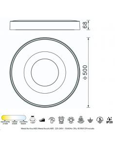 Mantra 7563 Coin bianco 50cm Lampada da soffitto led con telecomando 2