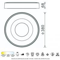 Mantra 7566 Coin white 38cm Ceiling lamp led dimmable