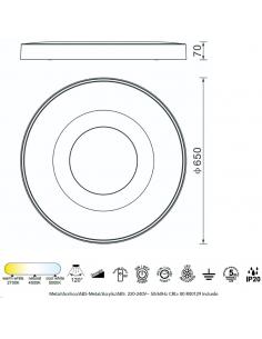Mantra 7690 Coin sabbia 65cm Lampada da soffitto led telecomando bianco dinamico 2