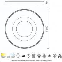 Mantra 7690 Coin sand 65cm Ceiling lamp led remote control dynamic white