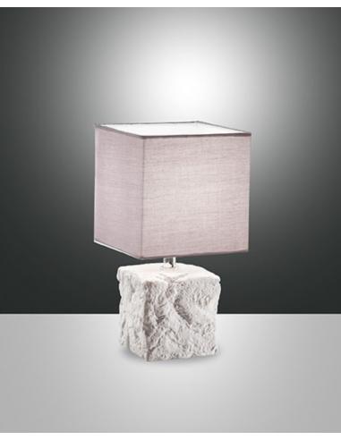 Fabas 3612-30-102 Adda White ceramic table lamp fabric lampshade