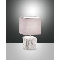 Fabas 3612-30-102 Adda White ceramic table lamp fabric lampshade