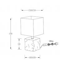 Fabas 3612-30-102 Adda White ceramic table lamp fabric lampshade