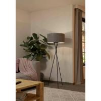 Eglo 900187 FONDACHELLI Black tripod floor lamp with gray linen lampshade