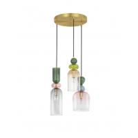 Nova Luce 9009237 MURANO Lampadario a sospensione 3 luci Vetro Multicolor