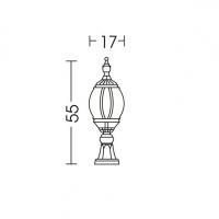 Moretti Luce 25R1.6 Small traditional outdoor floor lamp in black/copper