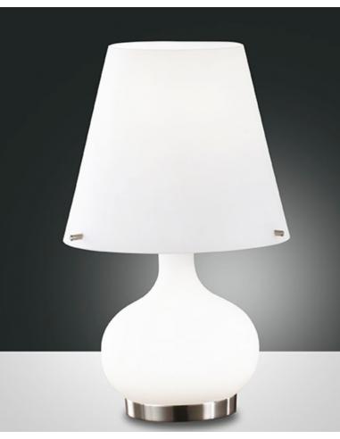 Fabas 2533-34-102 Ade White Blown Glass Table Lamp
