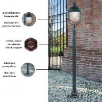 Moretti Luce 64R3.6 Lampada da terra tradizionale per esterni nero/ramato