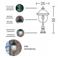 Moretti Luce - 64R1.4 Serie 640 Lampada da terra per esterno nero/verde