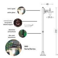 Moretti Luce 981.24.6 Palo/Lampione per esterni 2,30m nero rame
