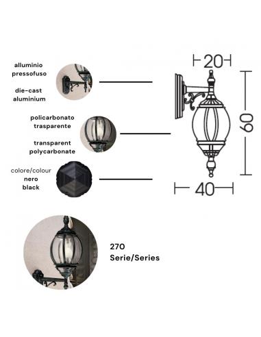 Moretti Luce 271.1 Wall Lamp Black