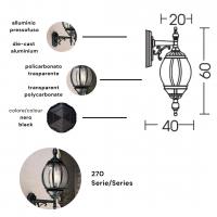 Moretti Luce 271.1 Lampada da parete nero