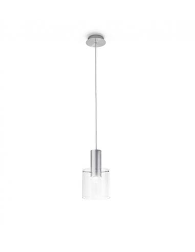 Perenz 6664 TR Hugo Pendant lamp silver transparent glass