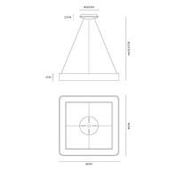 Vivida International 0044.31.BI INNER S Lampada a sospensione quadrato bianco 80 cm led