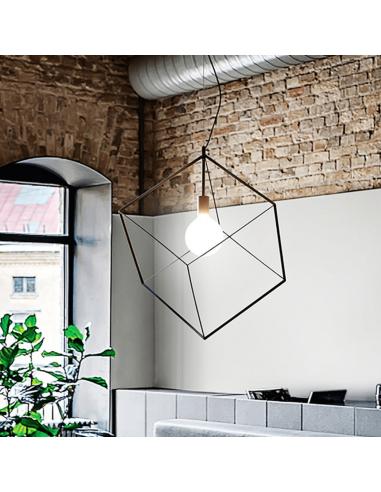 Perenz 6693N Cube Lampada a sospensione cubica nero