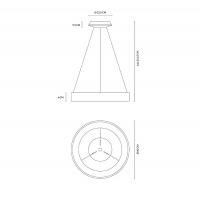 Vivida International 0043.30.SA INNER R Lampadario a sospensione cerchio 60cm sabbia led 3000K