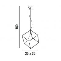 Perenz 6693N Cube Lampada a sospensione cubica nero