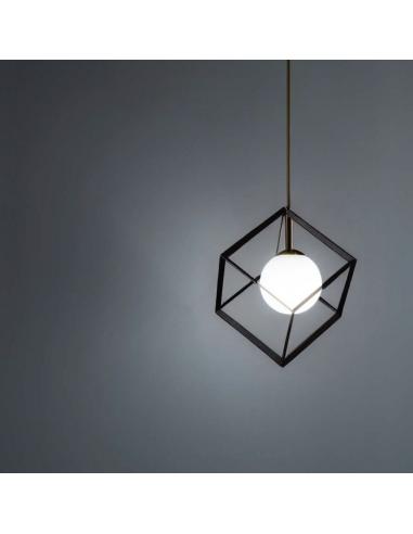 Perenz 6695N Cube Lampada a sospensione cubo metallo 15cm G9 nero