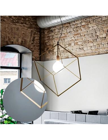 Perenz 6693 OR Cube Lampada a sospensione cubica oro E27