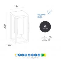 Mantra 7086 Meribel Applique solare LED per esterni Grafite con sensore di movimento
