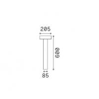 Ideal Lux 316048 Tesla Palo da giardino H60 cm Led Coffee