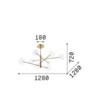 Ideal Lux 275178 Equinoxe SP8 Pendant Ceiling Lamp 8 lights chrome spheres