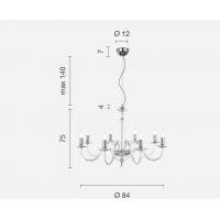 Ciciriello LP.PAGAN/8-OTT Paganini 8L Blu ottanio Cromo Lampadario a sospensione